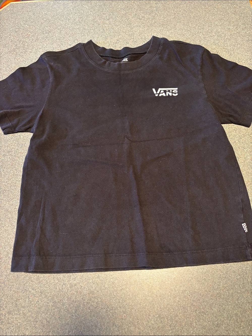 Vans Black Short Sleeve Tee with White Logo